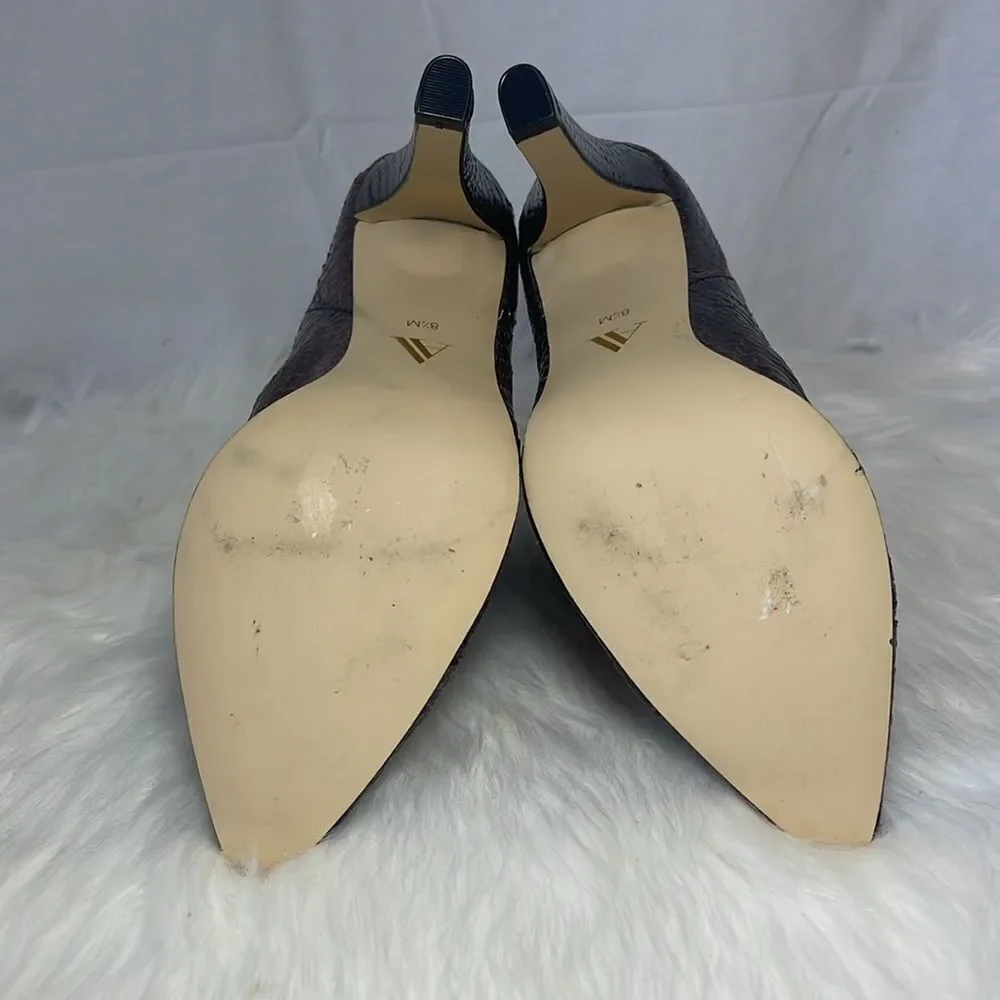 Ava & Aiden Purple/Black Snake High Heeled‎ Booties Sz 8.5
